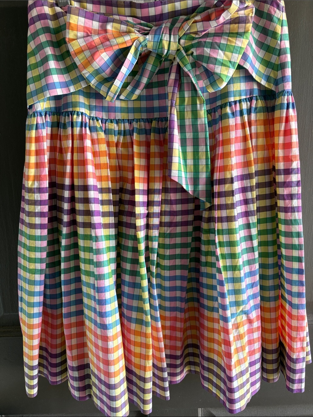 J. Crew Pink, Purple, Green Plaid A-Line Skirt NWT - Picture 4 of 6